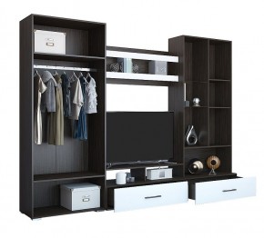 Стенка Ненси 1 (Венге/Белый глянец) в Ишиме - ishim.mebel24.online | фото 3
