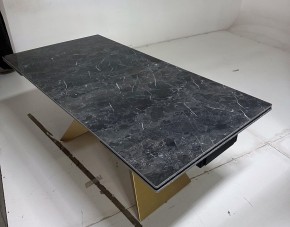 Стол ALES 180 BLACK GRAVE SOLID CERAMIC, керамика / бронзовый, ®DISAUR в Ишиме - ishim.mebel24.online | фото 5