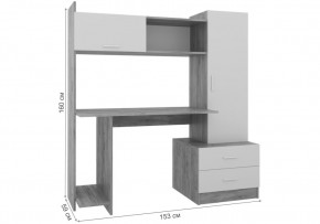 Компьютерный стол Бишоп 7 дуб сонома / белый в Ишиме - ishim.mebel24.online | фото