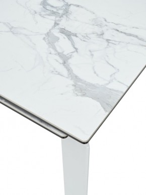 Стол CORNER 120 HIGH GLOSS STATUARIO керамика, стекло/ белый каркас, ®DISAUR в Ишиме - ishim.mebel24.online | фото 2