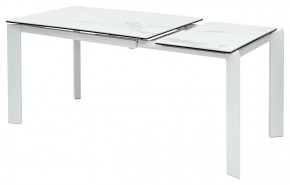 Стол CORNER 120 HIGH GLOSS STATUARIO керамика, стекло/ белый каркас, ®DISAUR в Ишиме - ishim.mebel24.online | фото 3