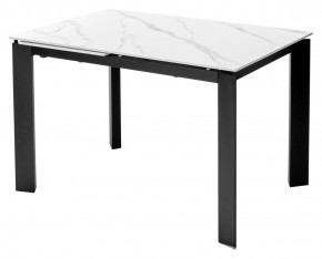 Стол CORNER 120 MATT WHITE MARBLE SOLID CERAMIC / BLACK, ®DISAUR в Ишиме - ishim.mebel24.online | фото 1