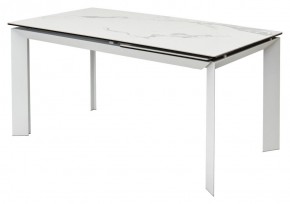 Стол CREMONA 140 MATTE STATUARIO Белый мрамор матовый, керамика/ белый каркас, ®DISAUR в Ишиме - ishim.mebel24.online | фото 1