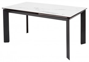 Стол CREMONA 140 MATTE STATUARIO Белый мрамор матовый, керамика/ черный каркас, ®DISAUR в Ишиме - ishim.mebel24.online | фото 1