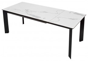Стол CREMONA 140 MATTE STATUARIO Белый мрамор матовый, керамика/ черный каркас, ®DISAUR в Ишиме - ishim.mebel24.online | фото 2