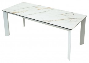 Стол CREMONA 180 KL-188 Контрастный мрамор матовый, итальянская керамика/ белый каркас, ®DISAUR в Ишиме - ishim.mebel24.online | фото 9