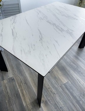 Стол CREMONA 180 KL-99 Белый мрамор матовый, итальянская керамика / черный каркас, ®DISAUR в Ишиме - ishim.mebel24.online | фото 2