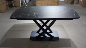 Стол FOGGIA 140 KL-116 Черный мрамор матовый, итальянская керамика/ черный каркас, ®DISAUR в Ишиме - ishim.mebel24.online | фото 2