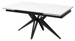 Стол FORIO 160 MATT WHITE MARBLE SOLID CERAMIC / BLACK, ®DISAUR в Ишиме - ishim.mebel24.online | фото 1