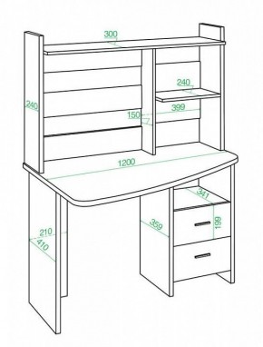 Стол компьютерный Домино Лайт СКЛ-Крл 120+НКЛ-120 в Ишиме - ishim.mebel24.online | фото 3