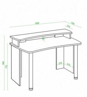 Стол компьютерный Домино Лайт СКЛ-Софт140+НКИЛ140 в Ишиме - ishim.mebel24.online | фото 3