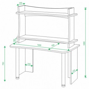 Стол компьютерный Домино Лайт СКЛ-Софт140+НКИЛ140 в Ишиме - ishim.mebel24.online | фото 3