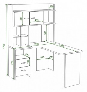 Стол компьютерный Домино Лайт СКЛ-Угл130+НКЛХ120 в Ишиме - ishim.mebel24.online | фото 2