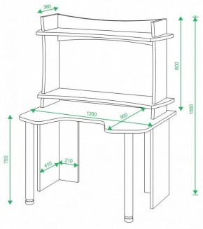 Стол компьютерный Домино lite СКЛ-Игр120 в Ишиме - ishim.mebel24.online | фото 2