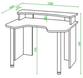 Стол компьютерный Домино Lite СКЛ-Игр120+НКИЛ120 в Ишиме - ishim.mebel24.online | фото 2