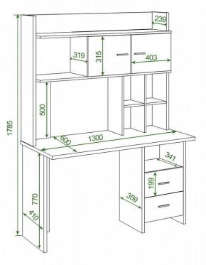 Стол компьютерный Домино Lite СКЛ-Прям130+НКЛХ-130 ШК в Ишиме - ishim.mebel24.online | фото 2