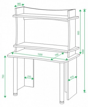 Стол компьютерный Домино Lite СКЛ-Софт120+НКИЛ120 в Ишиме - ishim.mebel24.online | фото 3