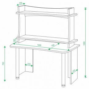 Стол компьютерный Домино lite СКЛ-Софт140+НКИЛ140 ВЛ в Ишиме - ishim.mebel24.online | фото 2