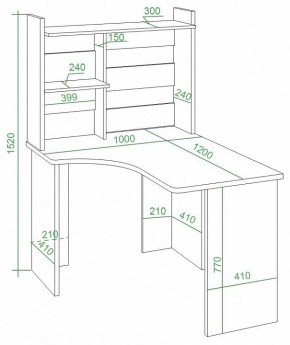 Стол компьютерный Домино Lite СКЛ-Угл120+НКЛ-100 в Ишиме - ishim.mebel24.online | фото 3