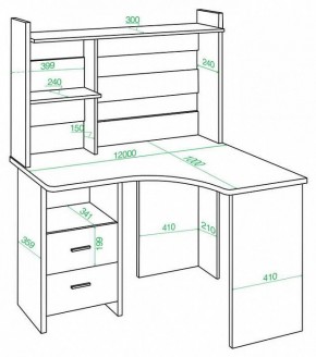 Стол компьютерный Домино Lite СКЛ-Угл120+НКЛХ-120 в Ишиме - ishim.mebel24.online | фото 2