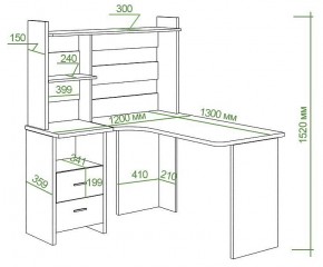 Стол компьютерный Домино Lite СКЛ-Угл130+НКЛ-120 в Ишиме - ishim.mebel24.online | фото 2