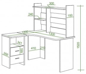 Стол компьютерный Домино Lite СКЛ-Угл130+НКЛ-130 в Ишиме - ishim.mebel24.online | фото 2