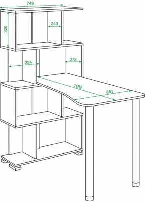 Стол компьютерный Домино нельсон СЛ-5-4СТ-2+БД+БЯ в Ишиме - ishim.mebel24.online | фото 2