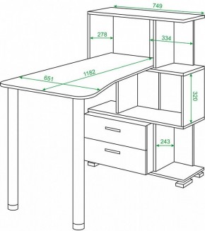 Стол компьютерный Домино СЛ-5-3СТ-2+БЯ в Ишиме - ishim.mebel24.online | фото 2