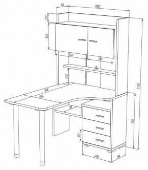 Стол компьютерный Домино СР-133-140 в Ишиме - ishim.mebel24.online | фото 2