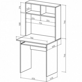 Стол компьютерный Лайт-1К СН в Ишиме - ishim.mebel24.online | фото 2