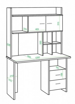 Стол компьютерный Нельсон Lite СКЛ-Прям120+НКЛХ-120 БЕ в Ишиме - ishim.mebel24.online | фото 2