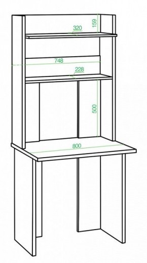 Стол компьютерный Нельсон Lite СКЛ-Прям80+НКЛХ 80 в Ишиме - ishim.mebel24.online | фото 2