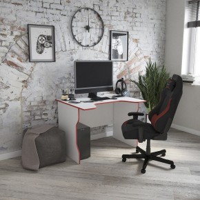 Стол компьютерный ВАРДИГ K2 100x82, белый/красный в Ишиме - ishim.mebel24.online | фото 4