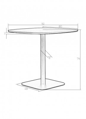 Стол обеденный DOBRIN OTIS, белая столешница, черное основание в Ишиме - ishim.mebel24.online | фото 6