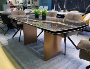 Стол ПУАНТО 200 TITANIUM LAWA NERO, керамика / МЕДЬ каркас М-City в Ишиме - ishim.mebel24.online | фото 2