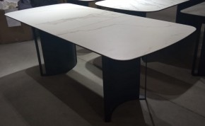 Стол RASMUS 160 TL-45 Белый мрамор, испанская керамика / черный каркас, ®DISAUR в Ишиме - ishim.mebel24.online | фото 2
