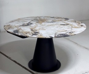 Стол TERAMO 135 GLOSS GRAND JADE SOLID CERAMIC, керамика, поворотн.механизм / Черный каркас, ®DISAUR в Ишиме - ishim.mebel24.online | фото 5