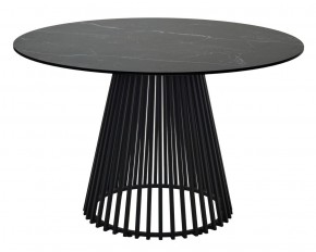 Стол TERNI 120 MATT BLACK MARBLE SOLID CERAMIC Черный мрамор матовый, керамика /Черн.каркас, ®DISAUR в Ишиме - ishim.mebel24.online | фото