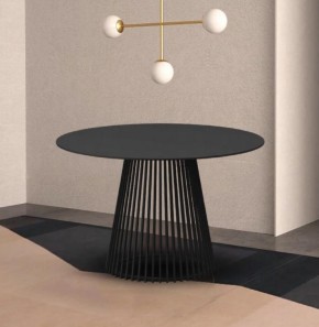 Стол TERNI 120 MATT BLACK MARBLE SOLID CERAMIC Черный мрамор матовый, керамика /Черн.каркас, ®DISAUR в Ишиме - ishim.mebel24.online | фото 2