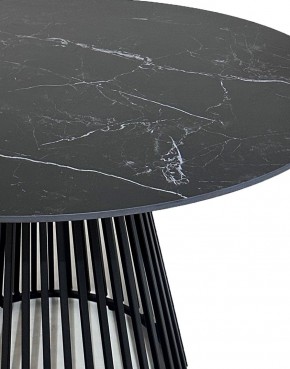 Стол TERNI 120 MATT BLACK MARBLE SOLID CERAMIC Черный мрамор матовый, керамика /Черн.каркас, ®DISAUR в Ишиме - ishim.mebel24.online | фото 4
