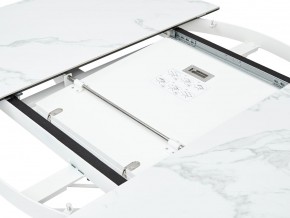 Стол TRENTO 120 HIGH GLOSS STATUARIO Белый мрамор глянцевый, керамика/ белый каркас, ®DISAUR в Ишиме - ishim.mebel24.online | фото 3