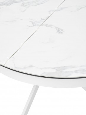 Стол TRENTO 120 HIGH GLOSS STATUARIO Белый мрамор глянцевый, керамика/ белый каркас, ®DISAUR в Ишиме - ishim.mebel24.online | фото 4