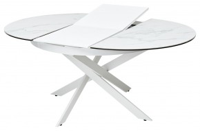 Стол TRENTO 120 HIGH GLOSS STATUARIO Белый мрамор глянцевый, керамика/ белый каркас, ®DISAUR в Ишиме - ishim.mebel24.online | фото 5