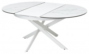 Стол TRENTO 120 HIGH GLOSS STATUARIO Белый мрамор глянцевый, керамика/ белый каркас, ®DISAUR в Ишиме - ishim.mebel24.online | фото 6