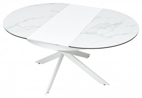 Стол TRENTO 120 HIGH GLOSS STATUARIO Белый мрамор глянцевый, керамика/ белый каркас, ®DISAUR в Ишиме - ishim.mebel24.online | фото 8