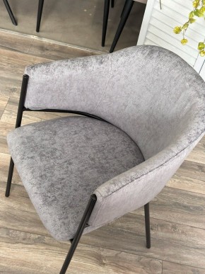 Стул ДИЛЛ, цвет RAIN 17 серый, велюр / черный каркас М-City в Ишиме - ishim.mebel24.online | фото 7