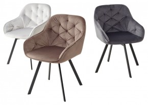 Стул GALE 360 град. поворот. BLUVEL-03 LIGHT GREY, велюр/ черный каркас, М-City в Ишиме - ishim.mebel24.online | фото 2