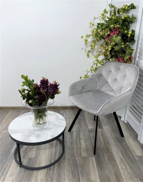 Стул GALE 360 град. поворот. BLUVEL-03 LIGHT GREY, велюр/ черный каркас, М-City в Ишиме - ishim.mebel24.online | фото 6