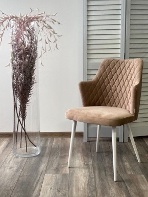 Стул HERMAN 360 град. БЕЖЕВЫЙ #5, велюр / белый каркас М-City в Ишиме - ishim.mebel24.online | фото 2
