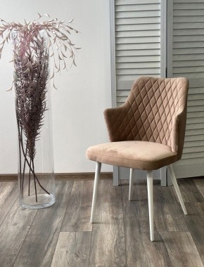 Стул HERMAN 360 град. БЕЖЕВЫЙ #5, велюр / белый каркас М-City в Ишиме - ishim.mebel24.online | фото 4